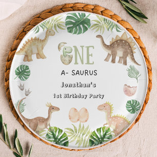 One a Saurus 1st Birthday Paper Plate Pappteller