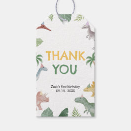 One A Saurus Dinosaur Boy Rectangle Favor Tag Geschenkanhänger