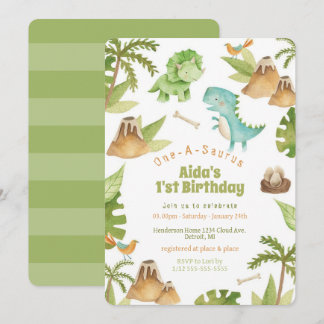 One-A-Saurus-Dinosaurier - Einladung zum Geburtsta