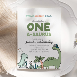 One-a-saurus Geburtstagseinladung Einladung
