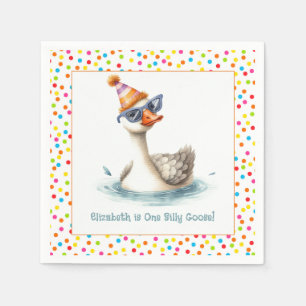 "One Albern Goose" Erste Geburtstagsparty Serviette