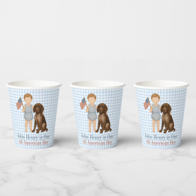 One All American Boy - Dog - Red White & Two Pappbecher (Multi)