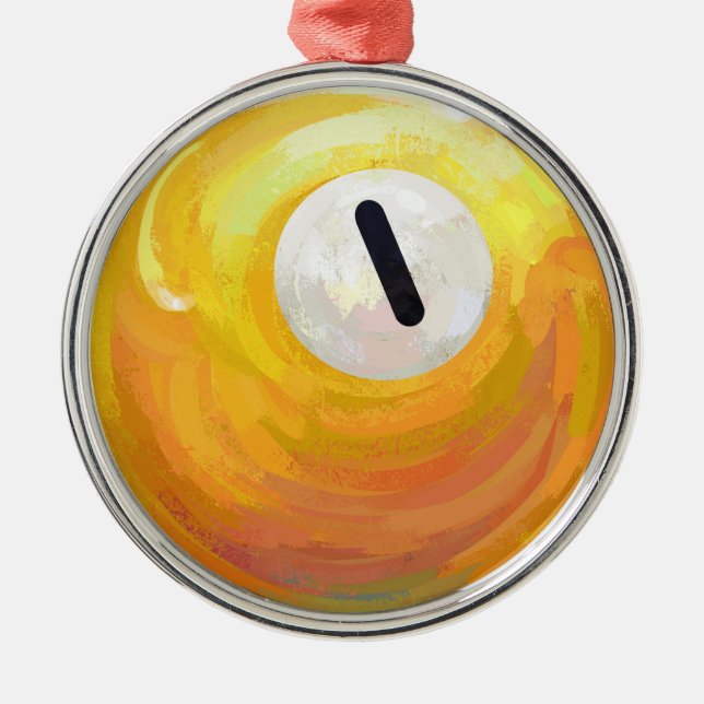 One Ball Silbernes Ornament (Vorne)