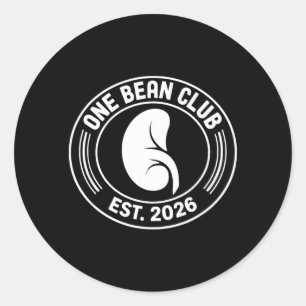 One Bean Club 2026 Nierenspender-Transplantation Runder Aufkleber