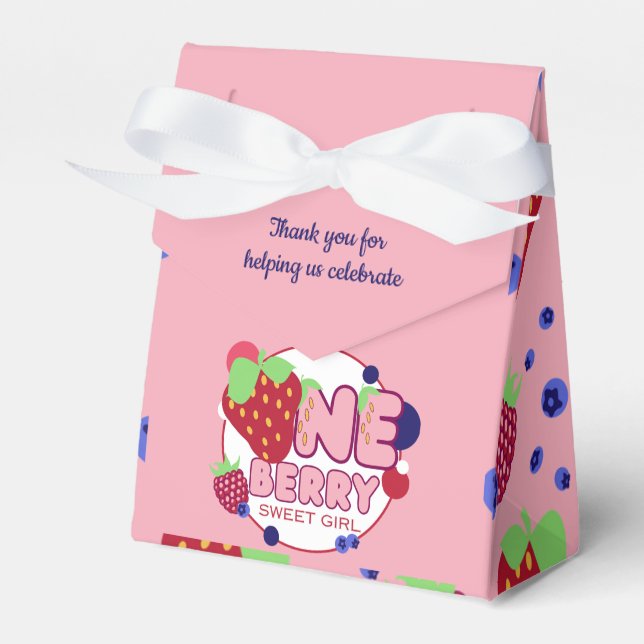 One Berry Sweet Girl Gastgeschenk Box Geschenkschachtel (Vorderseite)