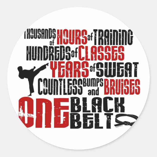 ONE Black Belt 2 KARATE T - SHIRT & APPAREL Runder Aufkleber (Vorderseite)