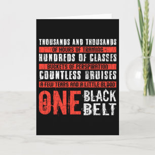 One Black Belt Funny Martial Arts Karate Taekwondo Karte