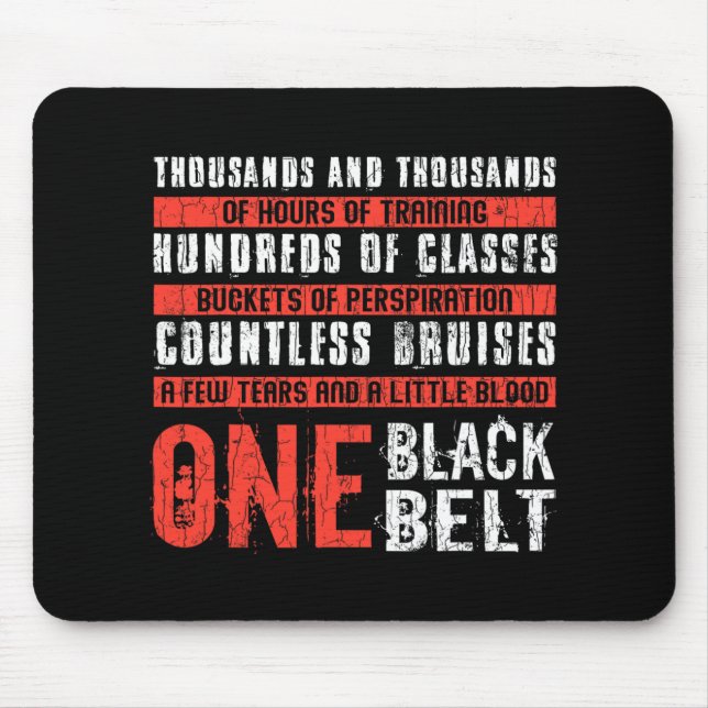 One Black Belt Funny Martial Arts Karate Taekwondo Mousepad (Vorne)