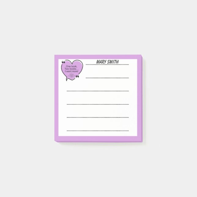 One Book, Two Books... I Want More! Post-it Klebezettel (Vorderseite)