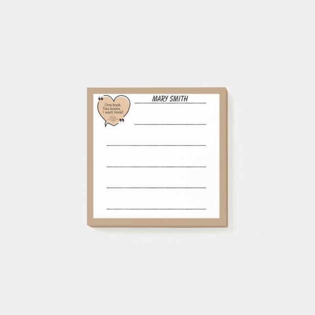 One Book, Two Books... I Want More! Post-it Klebezettel (Vorderseite)