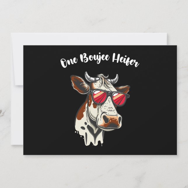 One Boujee Heifer Funny Cow Vintag Retro Einladung (Vorderseite)
