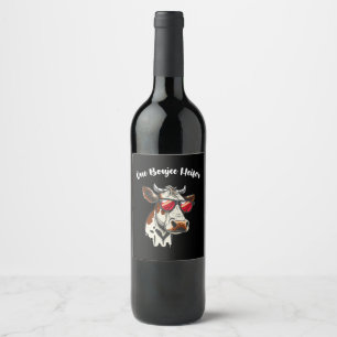 One Boujee Heifer Funny Cow Vintag Retro Weinetikett