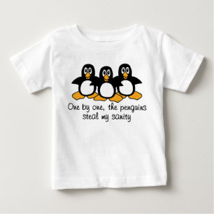 One by One The Pinguins Funny Sprichwort Design Baby T-shirt