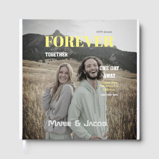 one day away dinner couple magazine photo yellow w gästebuch