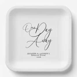 One Day Away Elegant Rehearsal Dinner Pappteller