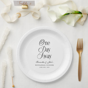 One Day Away Moderne Elegante Probeessen-Papierssc Pappteller