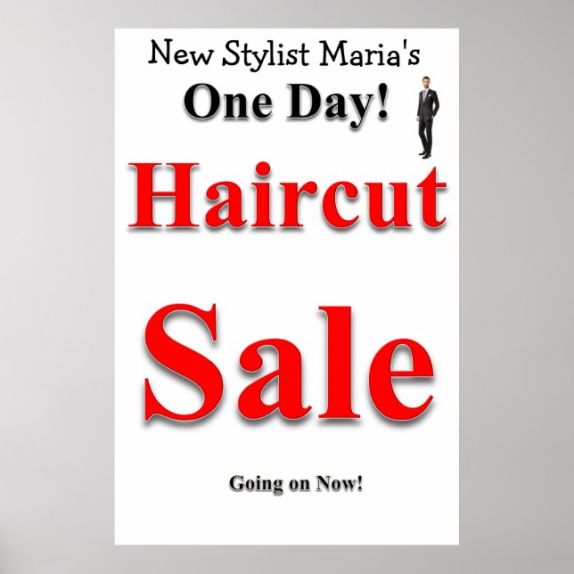 One Day Haircut Sale Beauty Salon Poster (Vorne)