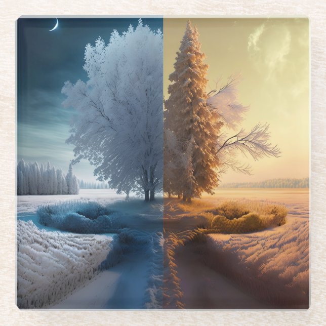 One day in winter glasuntersetzer (Vorderseite)
