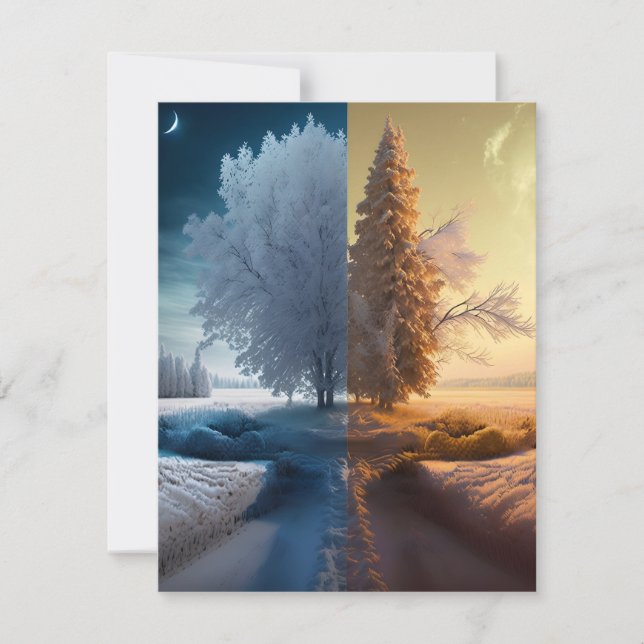 One day in winter RSVP karte (Vorderseite)