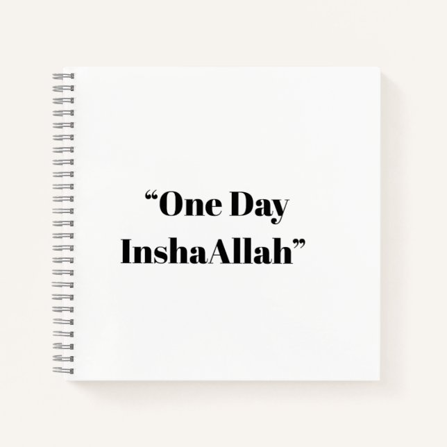 One Day InshaAllah - Faith & Patience Notebook Notizbuch (Vorderseite)