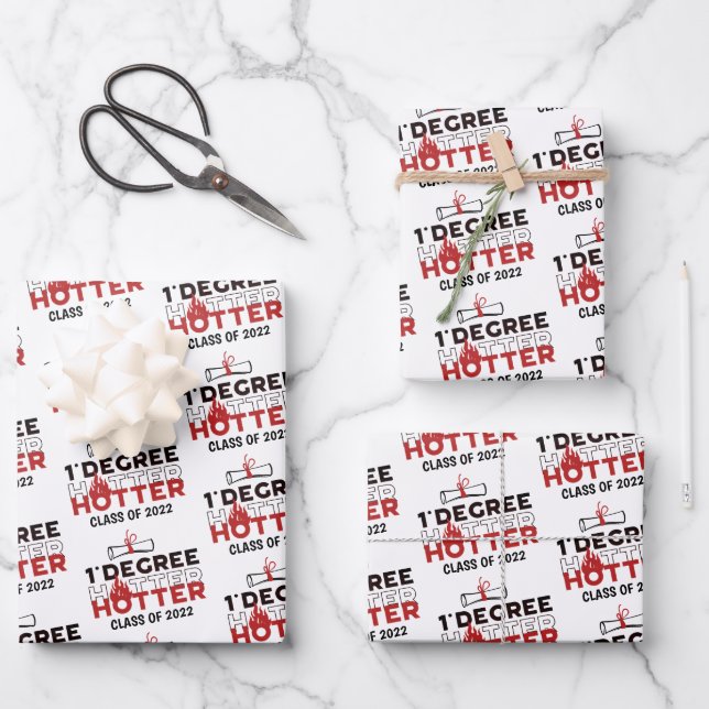 One Degree Hotter Funny Abschluss Geschenkpapier Set (Vorderseite)