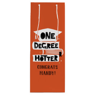 One Degree Hotter Funny Abschluss Geschenktüte Für Weinflaschen