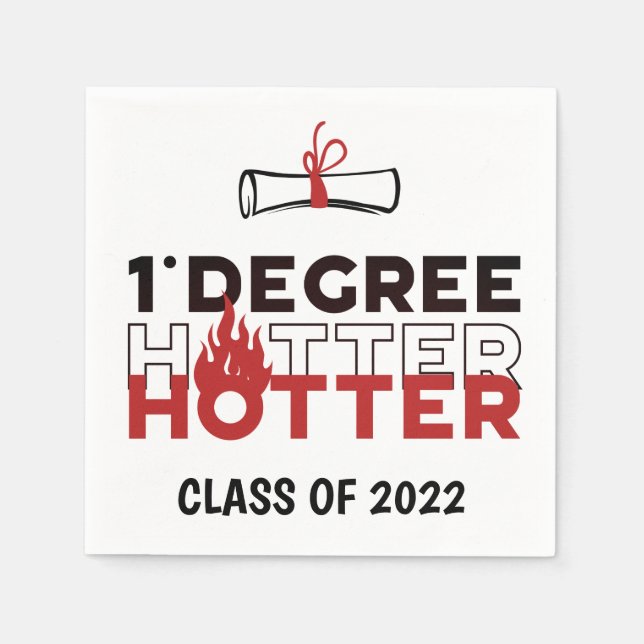 One Degree Hotter Funny Abschluss Serviette (Vorderseite)