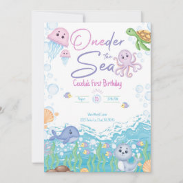 One-der the Sea Pastel Birthday Invitation Einladung