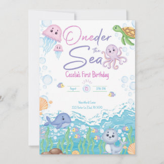 One-der the Sea Pastel Birthday Invitation Einladung