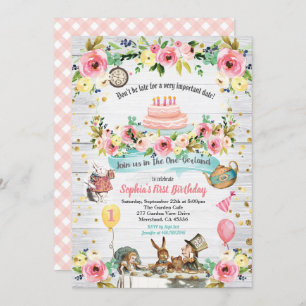 One derland bébé première invitation or or