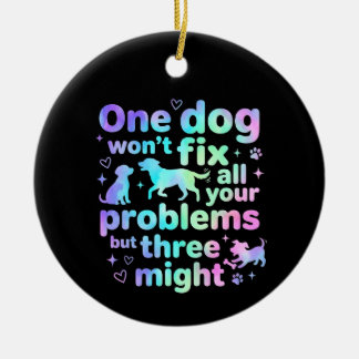 One dog won't fix all your problems but three  keramik ornament