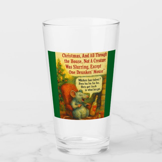 One Drunken' Mouse – Christmas Card Chaos Glas (Vorderseite)