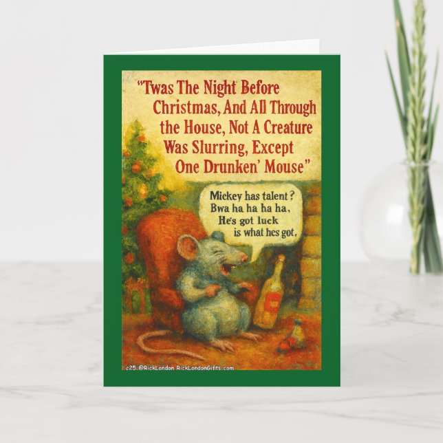One Drunken' Mouse – Christmas Card Chaos Karte (Vorderseite)