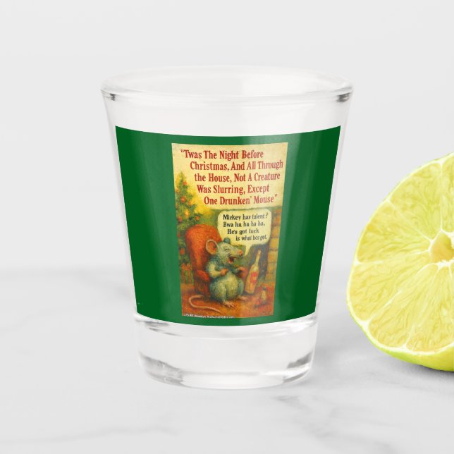 One Drunken' Mouse – Christmas Card Chaos Schnapsglas (Vorderseite)