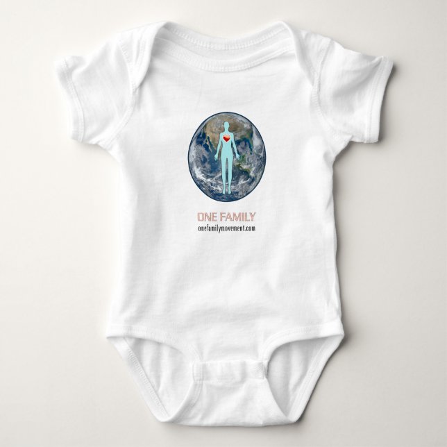 One Family World Peace Movement BABY 1 PC BODYSUIT Baby Strampler (Vorderseite)