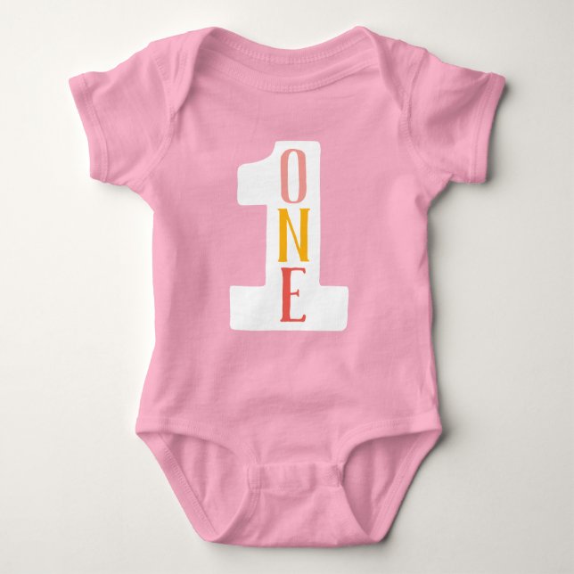One First Birthday Baby Bodysuit Strampler (Vorderseite)