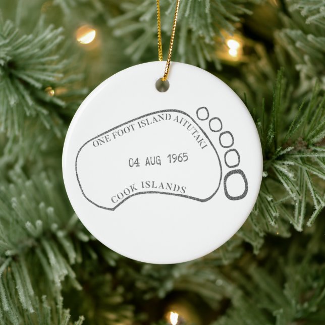One Foot Island Aitutaki - Cookinseln Keramik Ornament (Baum)