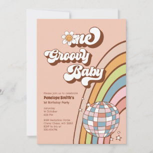 One Groovy Baby 1. Geburtstags-Party Einladung