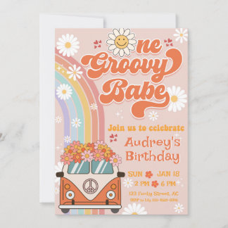 One Groovy Baby Birthday Party Einladung
