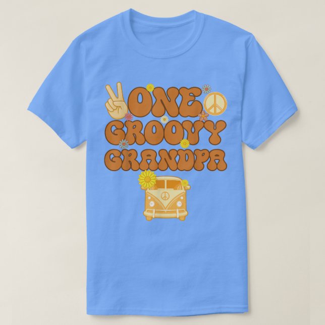 One Groovy Opa Retro Mama Hippie Birthday 70er F T-Shirt (Design vorne)