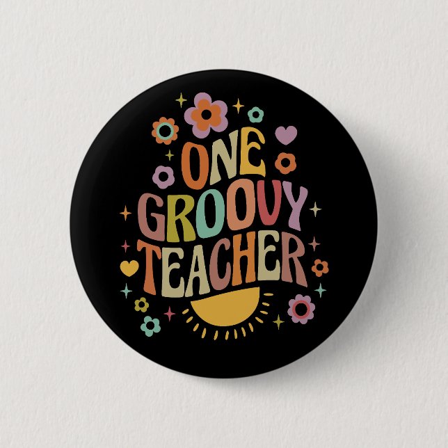 One groovy teacher button (Vorderseite)