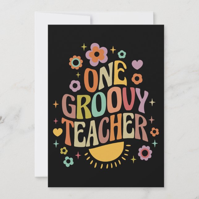 One groovy teacher einladung (Vorderseite)