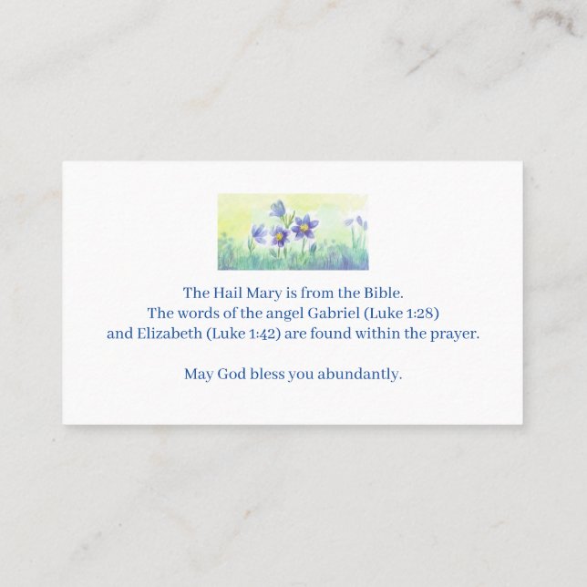 One Hail Mary Business Card Visitenkarte (Rückseite)