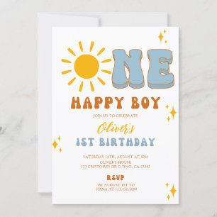 One Happy Boy First Birthday Einladung