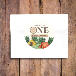 ONE Happy Camper 1. Geburtstag Runder Aufkleber