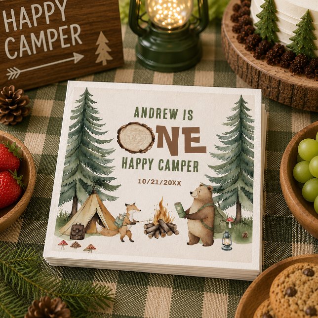 One Happy Camper 1. Geburtstag Servietten (Von Creator hochgeladen)
