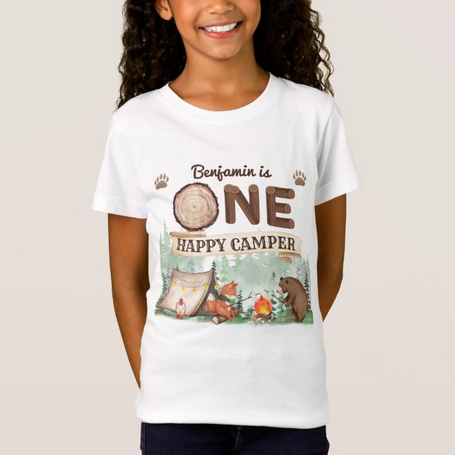 One Happy Camper Birthday T - Shirt (Vorderseite)