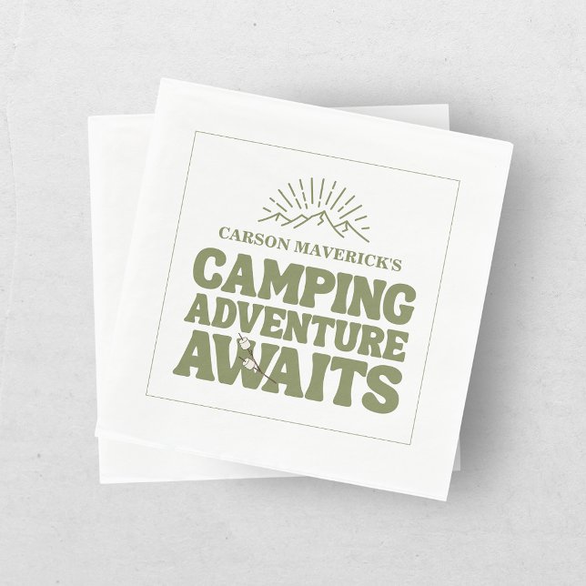 One Happy Camper Boys Birthday  Serviette (Von Creator hochgeladen)