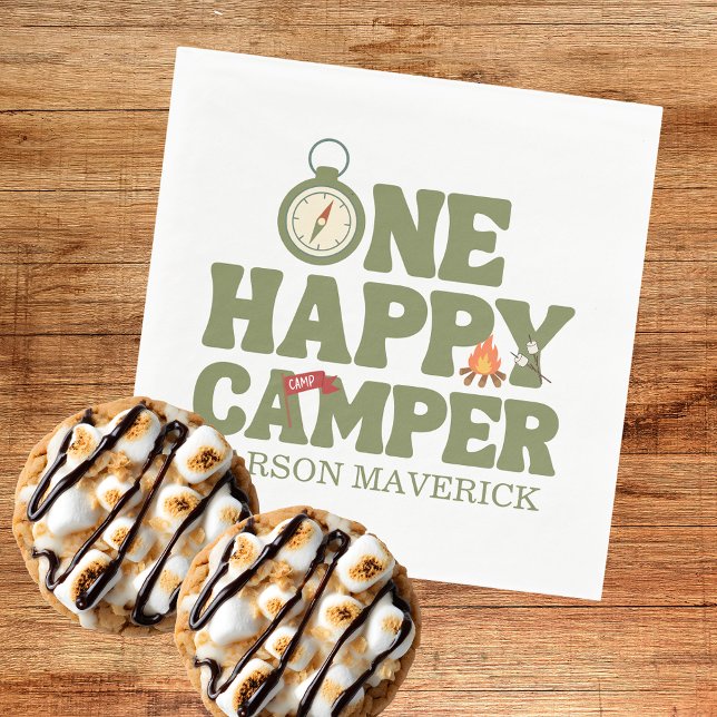 One Happy Camper Boys Birthday  Serviette (Von Creator hochgeladen)