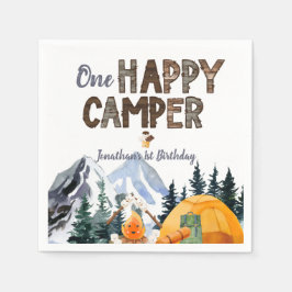 One Happy Camper | Camping Geburtstag Serviette